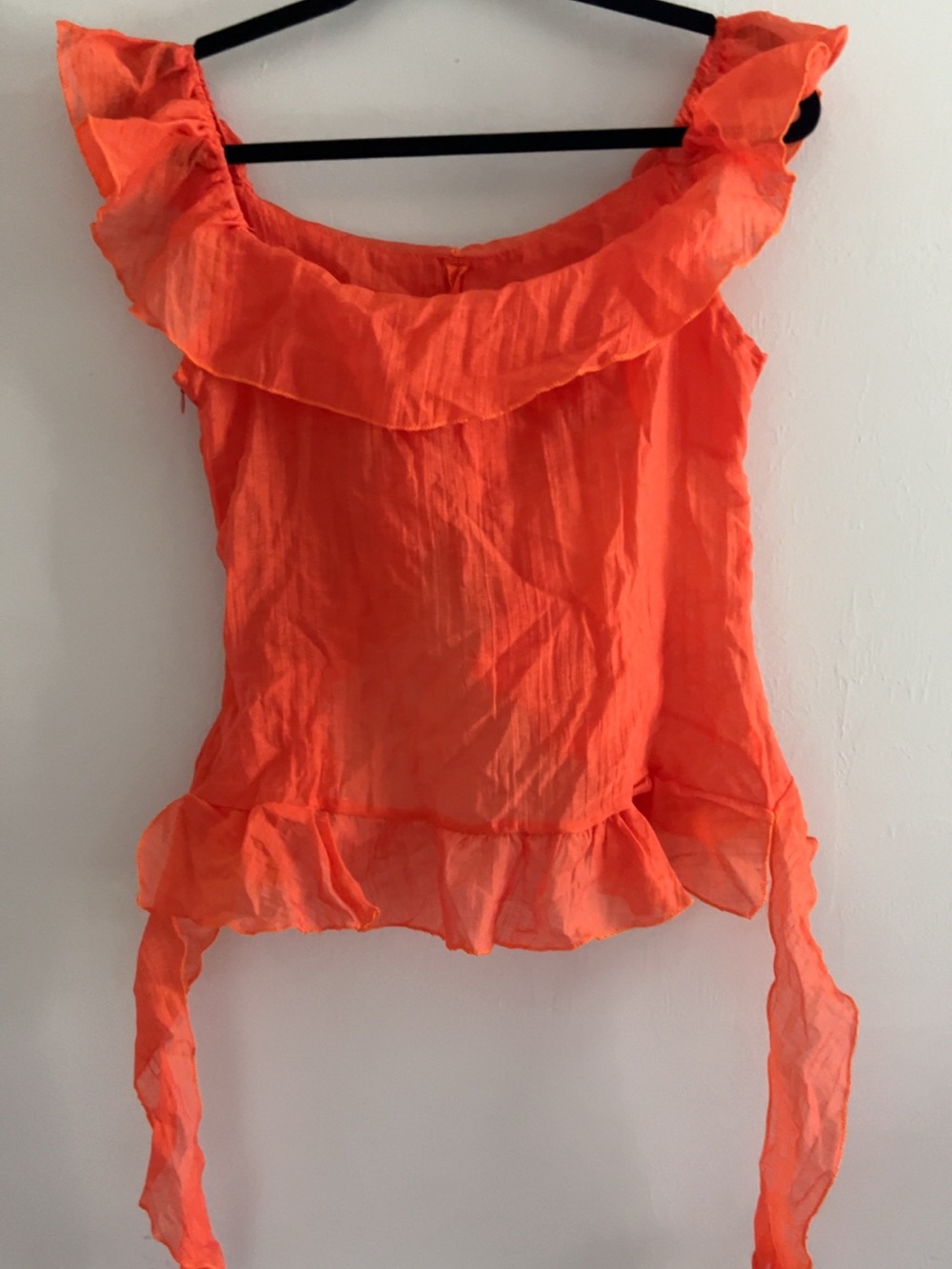 Amazon Orange Ruffle Tie-Back Camisole - Picture 2 of 2